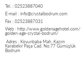 Golden Age Crystal Bodrum iletiim bilgileri